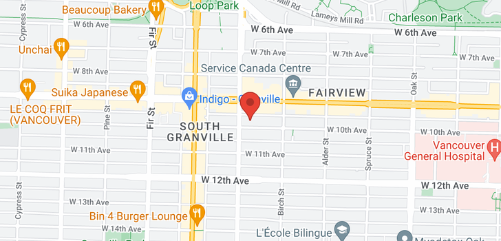 map of 6 1375 W 10TH AVENUE